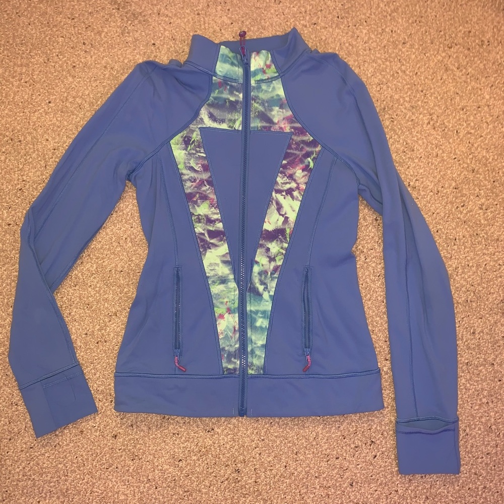 Light Blue and pattern Ivivva Zip Up Jacket